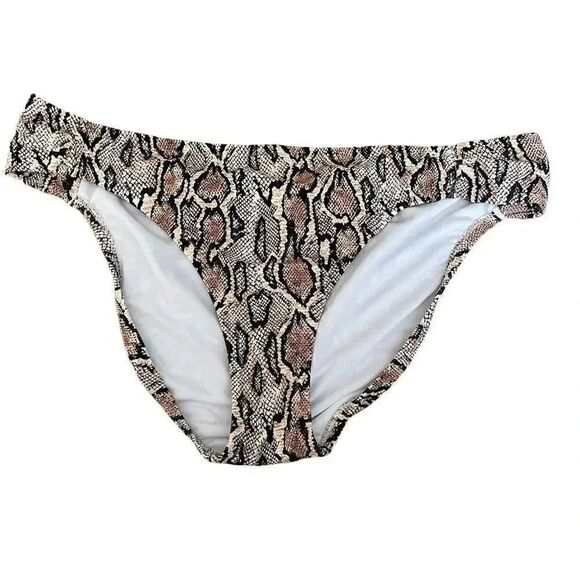 JESSICA SIMPSON, Snake Charmer Midster Bottom Large Neutral Bikini Bottoms - Picture 1 of 9